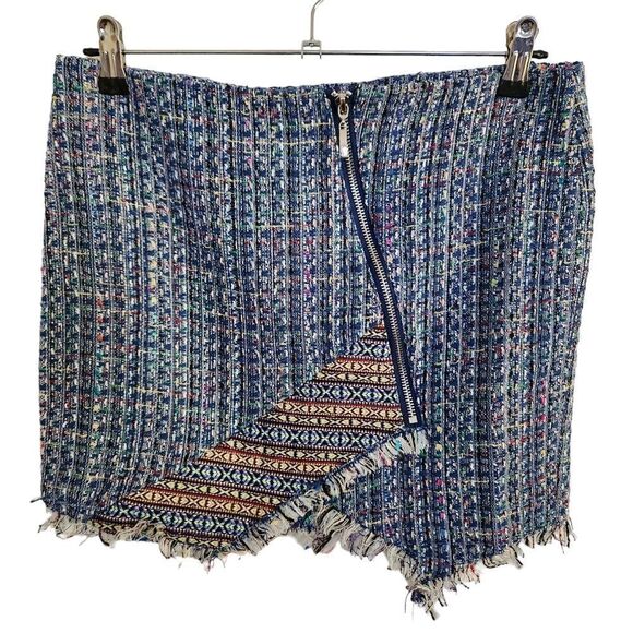 NWOT Endless Rose Tweed Frayed Hem Pencil Mini Skirt Size Juniors Medium - Picture 1 of 6